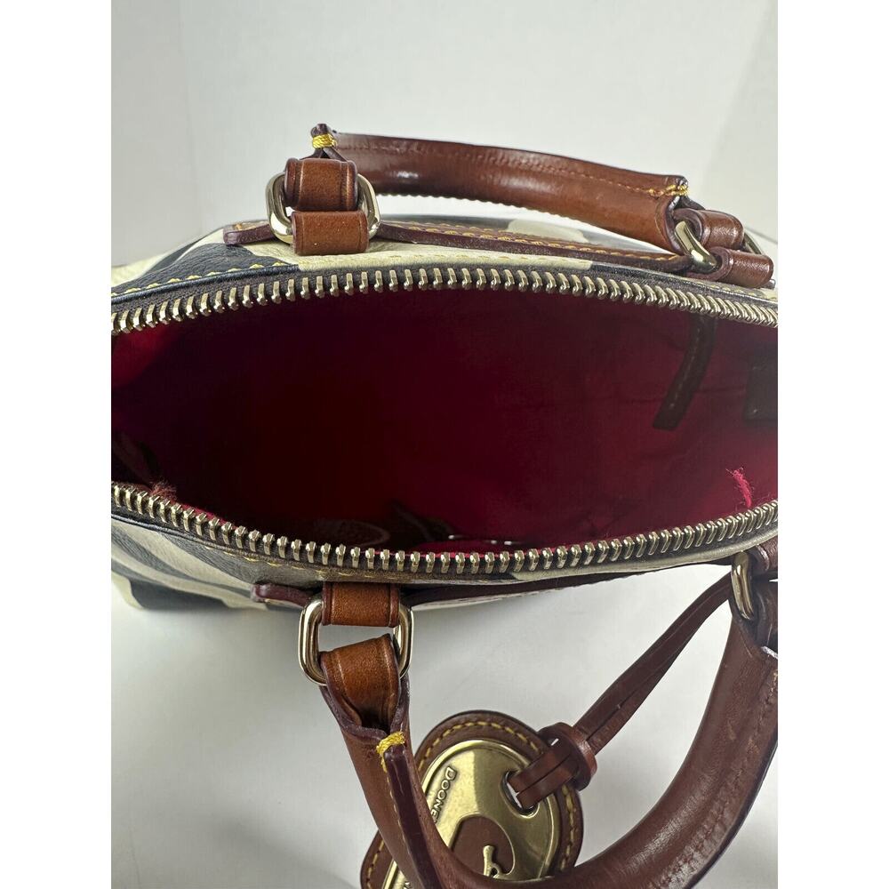 Dooney & Bourke Genuine Florentine Vacchetta Leather Satchel Zebra Print Bag - Picture 4 of 14